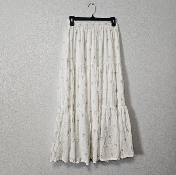 Elegant White Uiolet Skies  Floral Skirt Sz S - Picture 4 of 6